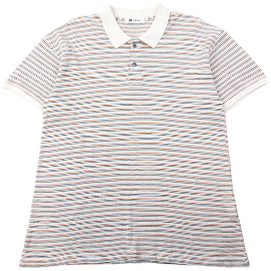 Vintage 90s Issey Miyake Striped Polo Shirt Size M | Medium, White