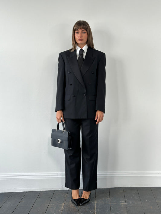 Pierre Cardin Wool Tuxedo Double Breasted Suit - 38R/W28-30