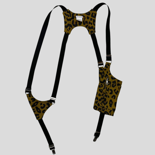 Dries Van Noten SS16 Cheetah Print Holster Suspender Harness Bag