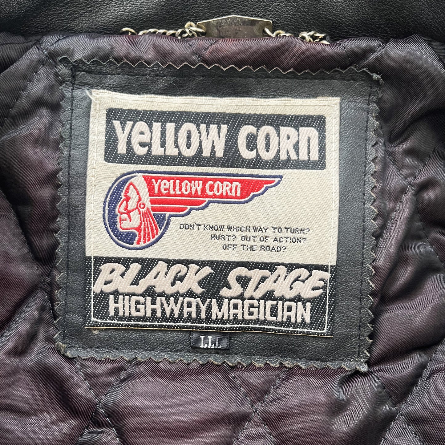 Yellow Corn Punk Leather Biker Jacket - M | Medium, Red