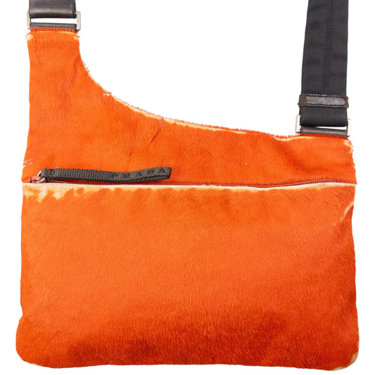 Vintage 1999 Prada Sport Pony Hair Fur And Mesh Crossbody Bag | O/S, Brown