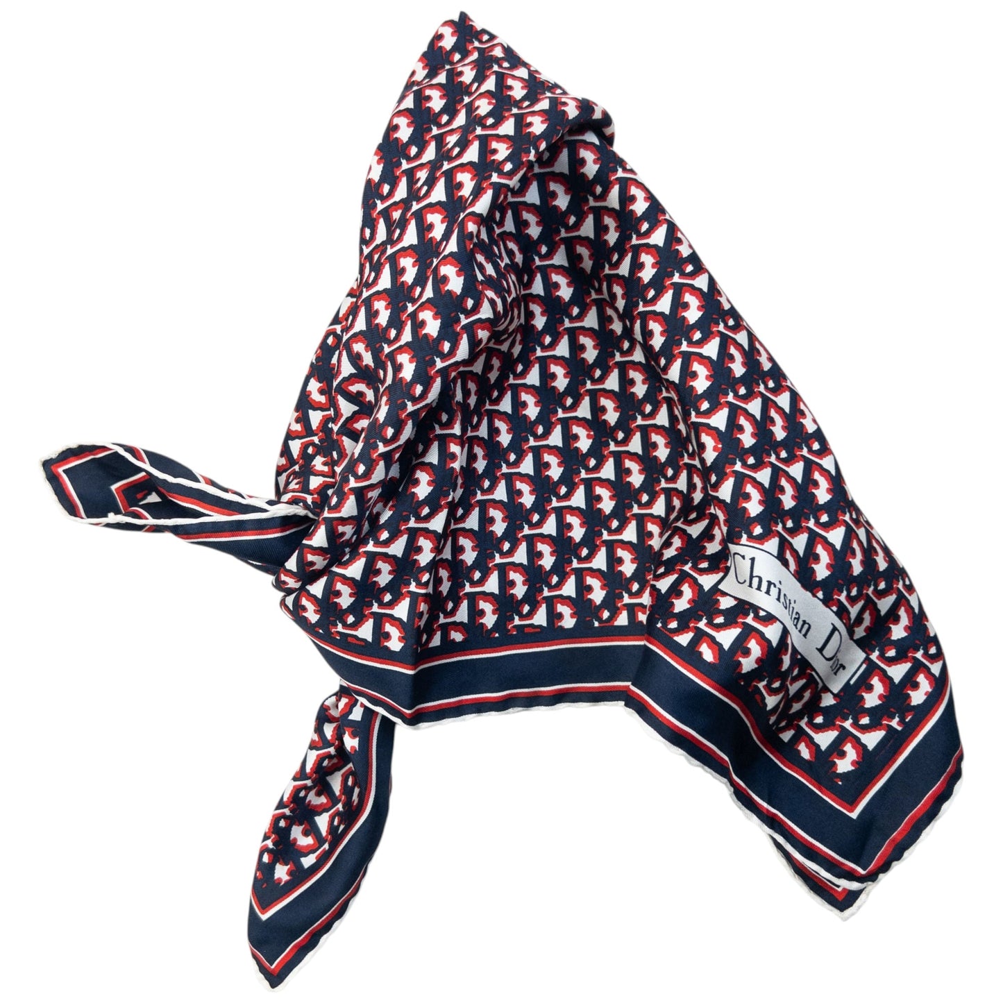 Vintage 2000s Dior Monogram Silk Scarf | O/S, Navy