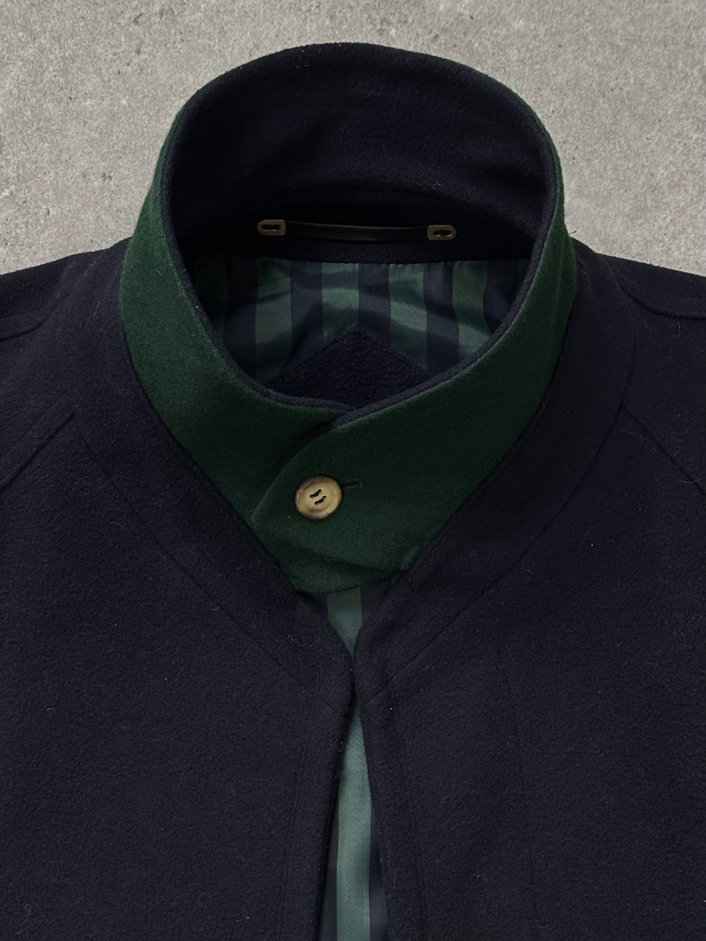 Vintage 1990s Pure Wool High Neck Belted Coat - XXL