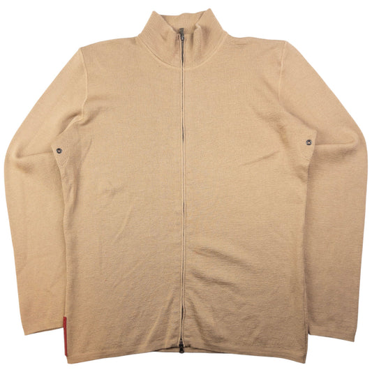 Vintage Prada Sport Zip Up Wool Jumper Size XL