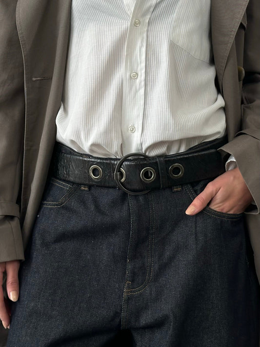 Vintage 1990s Leather Aged Belt - W32-37