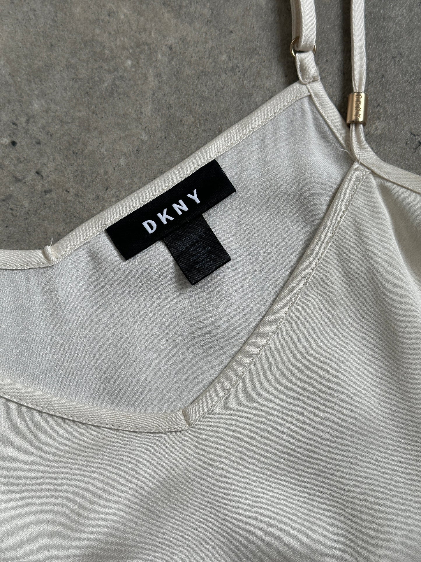 DKNY 2000s Satin Tie Belt Sleeveless Top - S