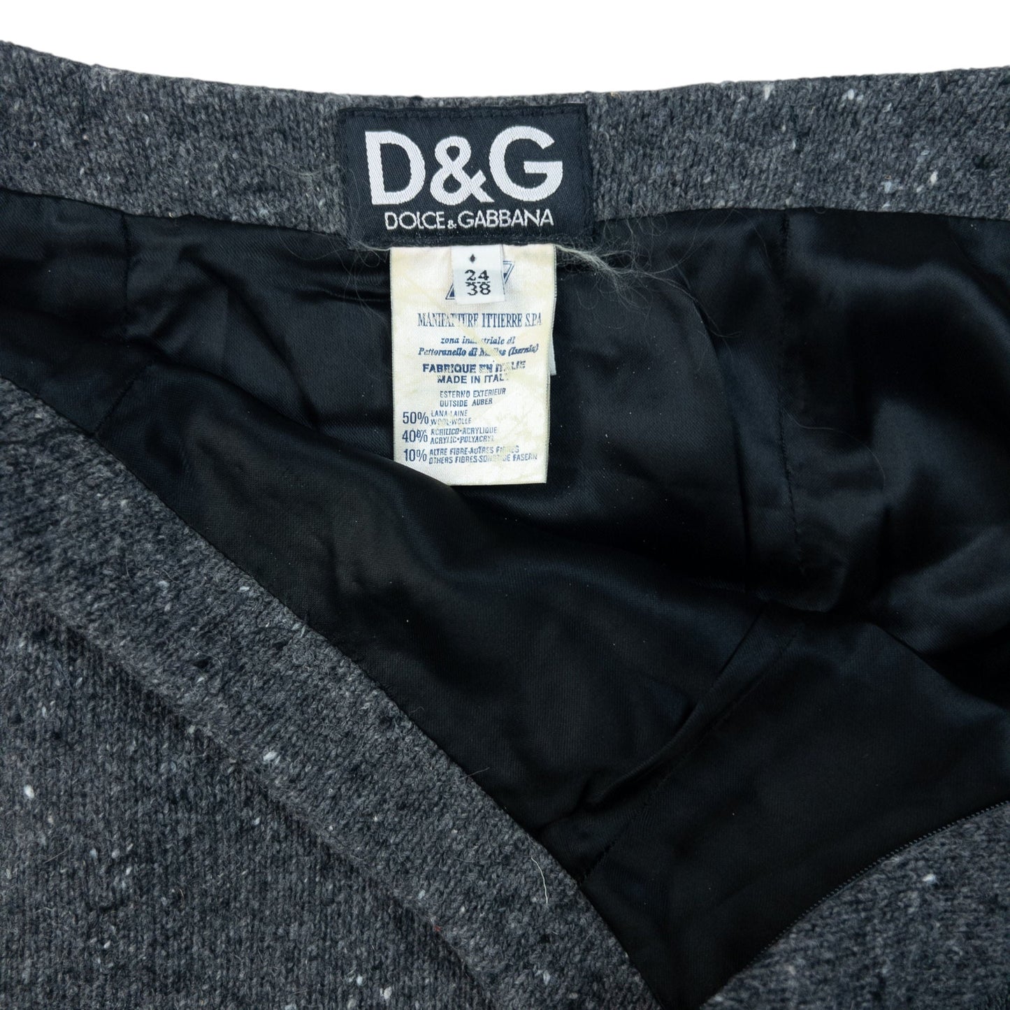 Vintage 2000s Dolce & Gabbana Wool Skirt Womens Size W24 | W24, Grey