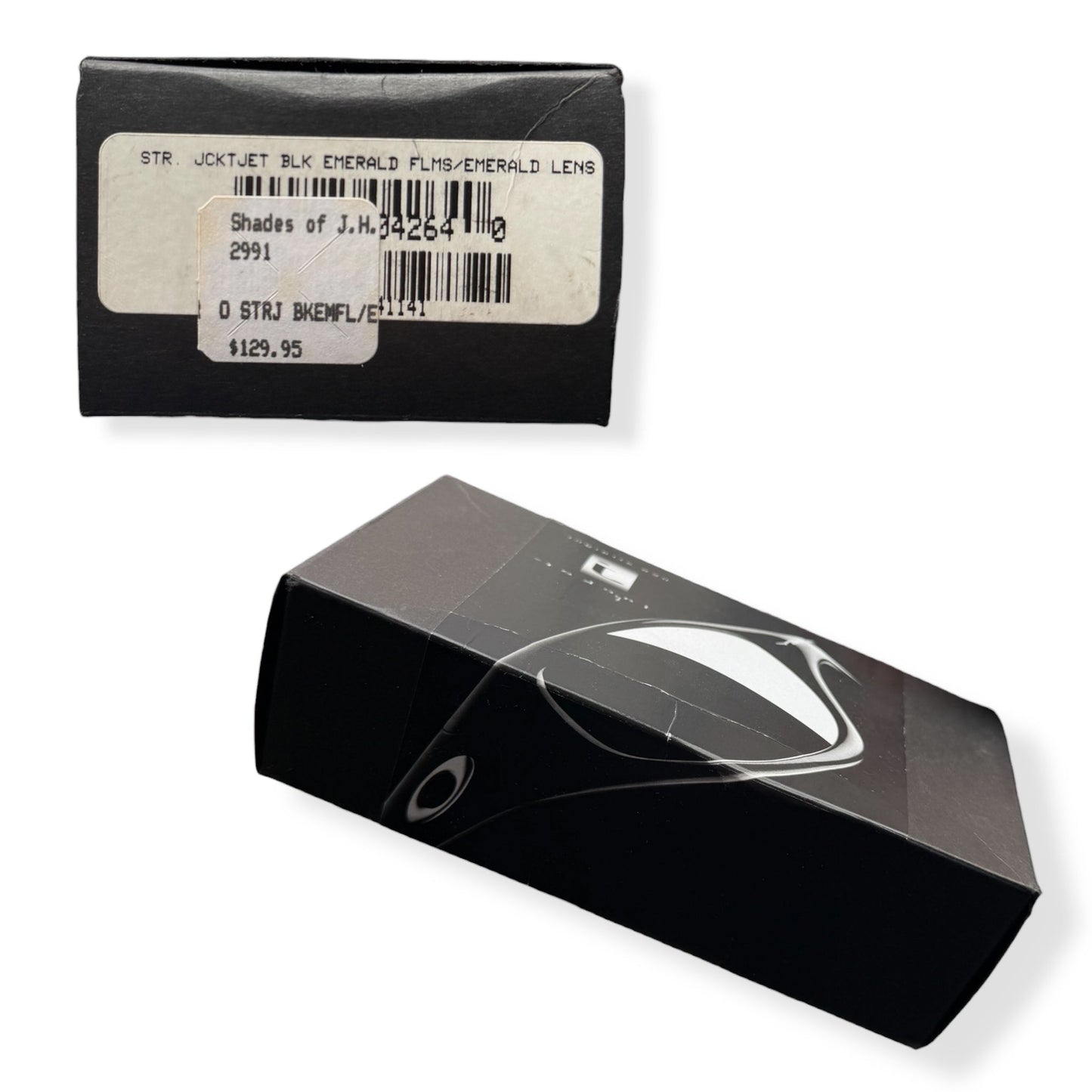 1999 Oakley Straight Jacket Jet Black Emerald Flames/Emerald Lens Sunglasses | Default Title, Black