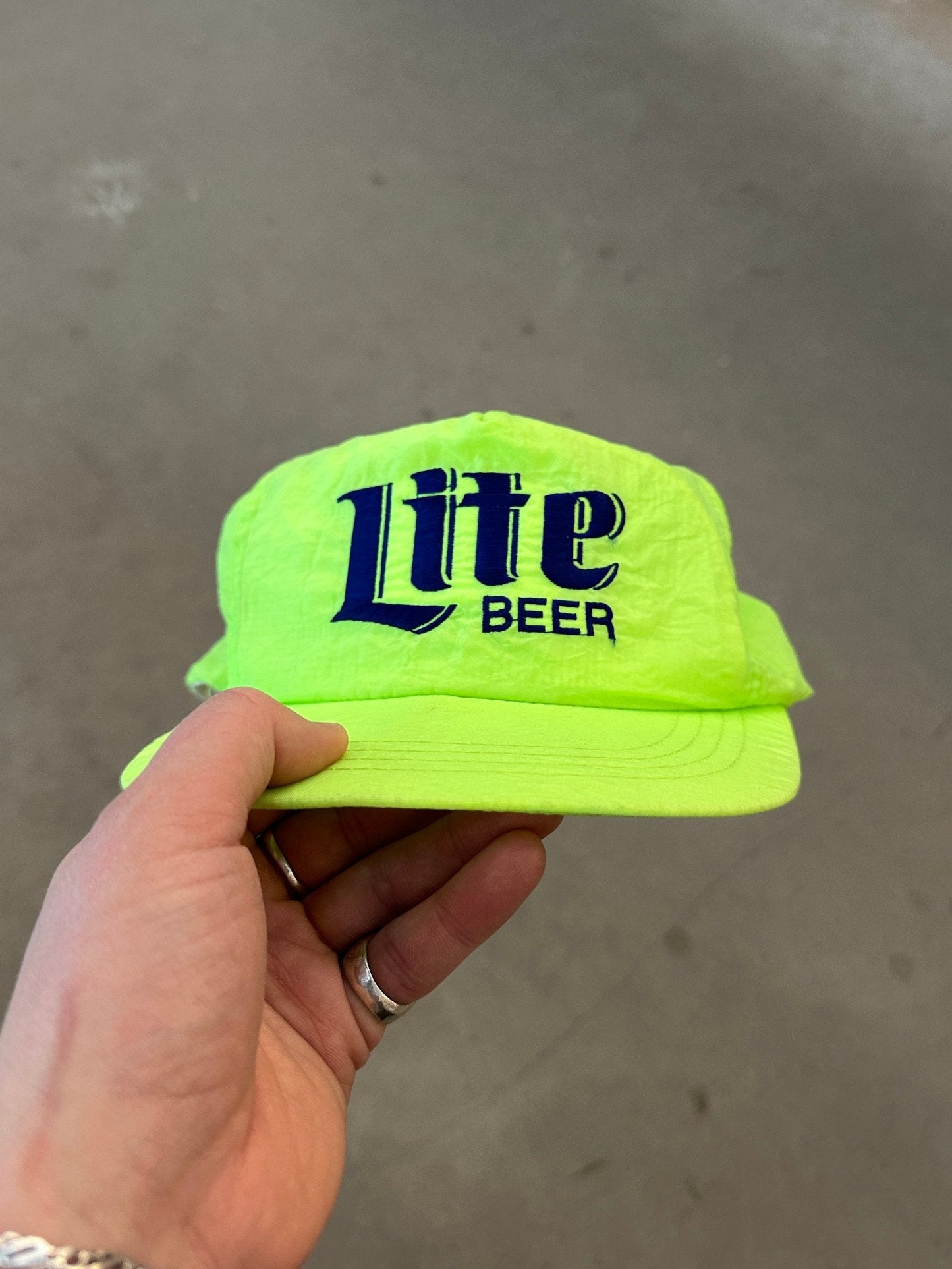 1990's Miller Lite Beer Cap | O/S, Neon Green