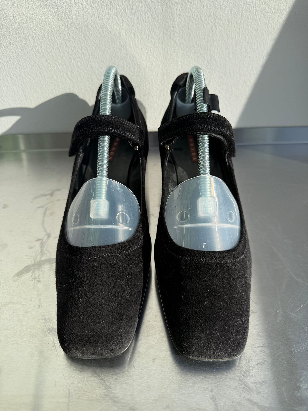 Prada Sport Suede Wedge Mary Janes | UK 37.5, Black