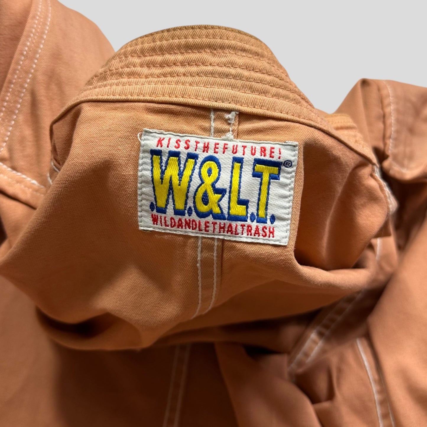 W+LT 1997 Peach Asymmetrical Heavy Cotton Moto Jacket - L