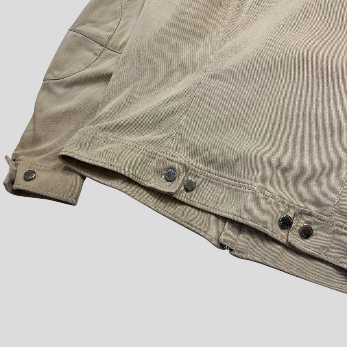 Prada Sport SS01 Articulated Cotton Reinforced Moto Jacket - M/L | Large, Beige