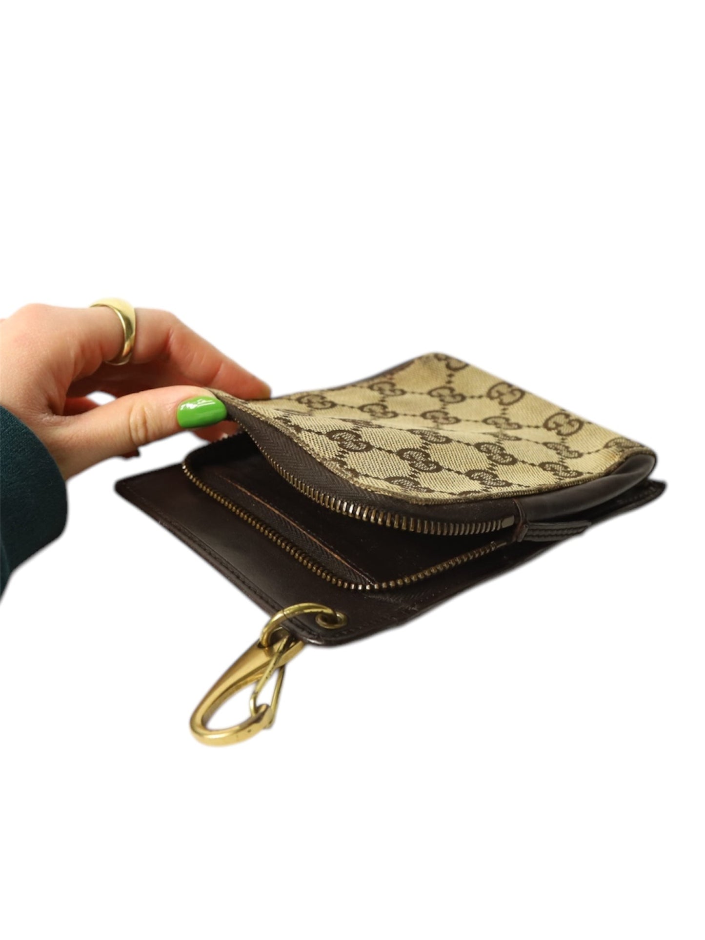 Gucci GG Supreme Canvas Leather Clip-on Pouch