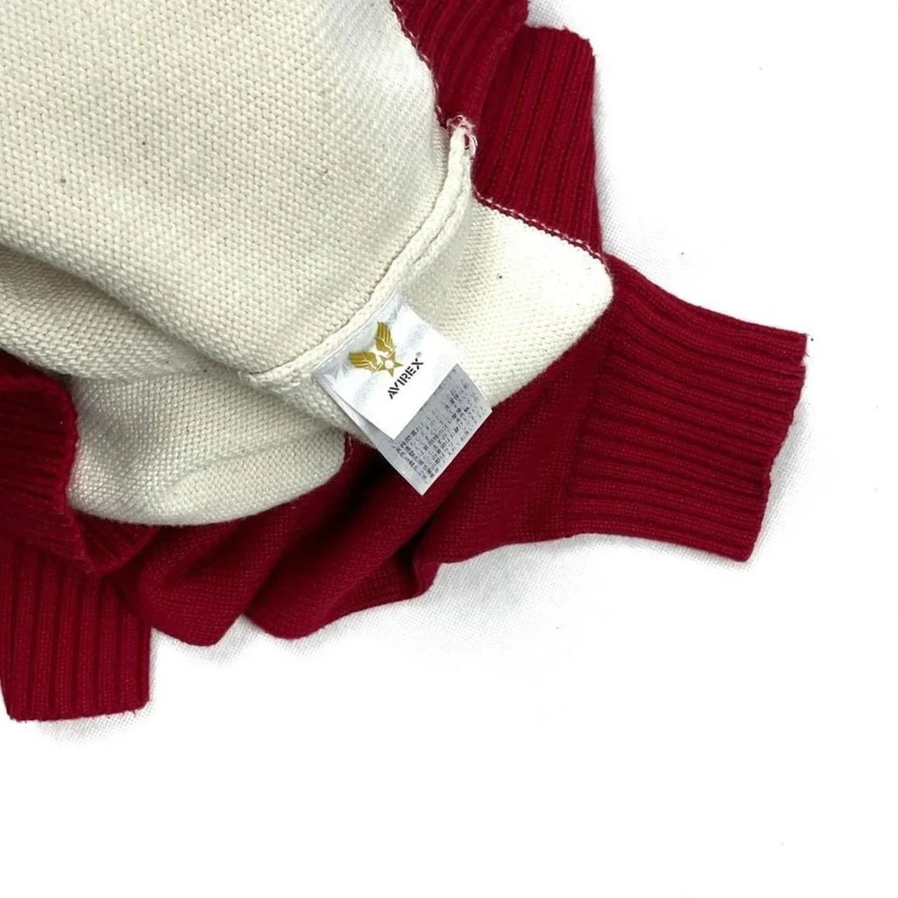 Avirex Spellout Knitted Sweatshirt In Red ( L ) - 1036 Emporium