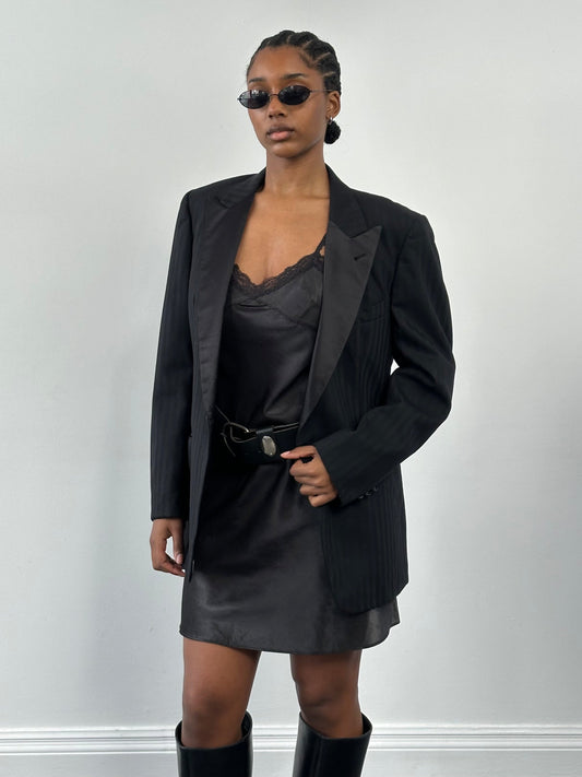 Christian Dior Monsieur 1990s Wool Tuxedo Blazer – 39R/M