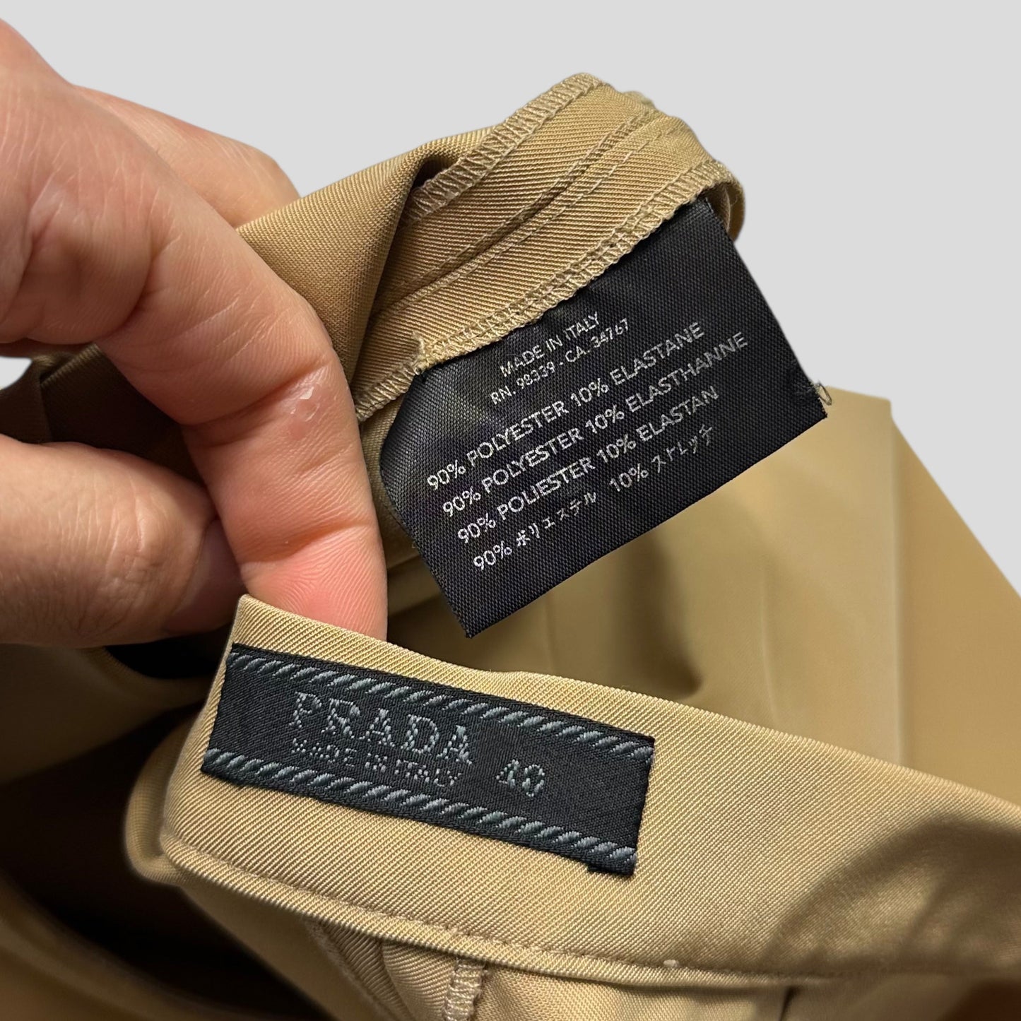 Prada Milano SS01 Polyester Elastane Gold Pencil Skirt - IT40