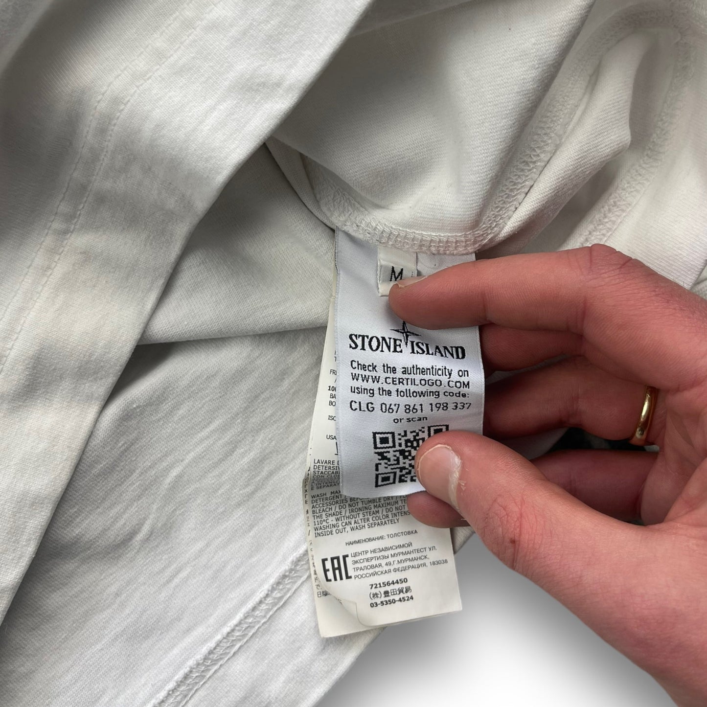 Stone Island White Lightweight Sweatshirt (M) | Default Title, White