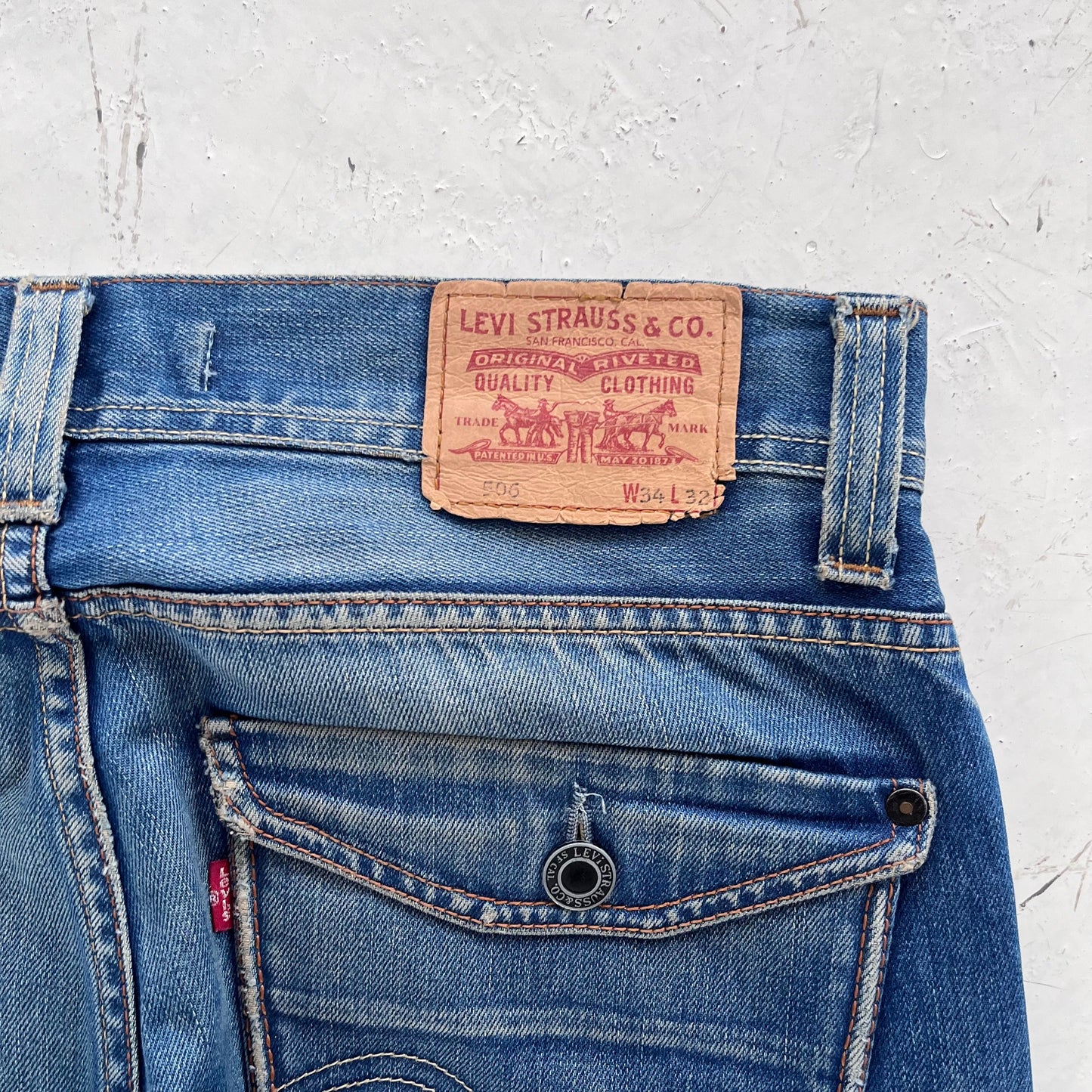 vintage 506 levis patchwork jeans | Blue, Medium Blue