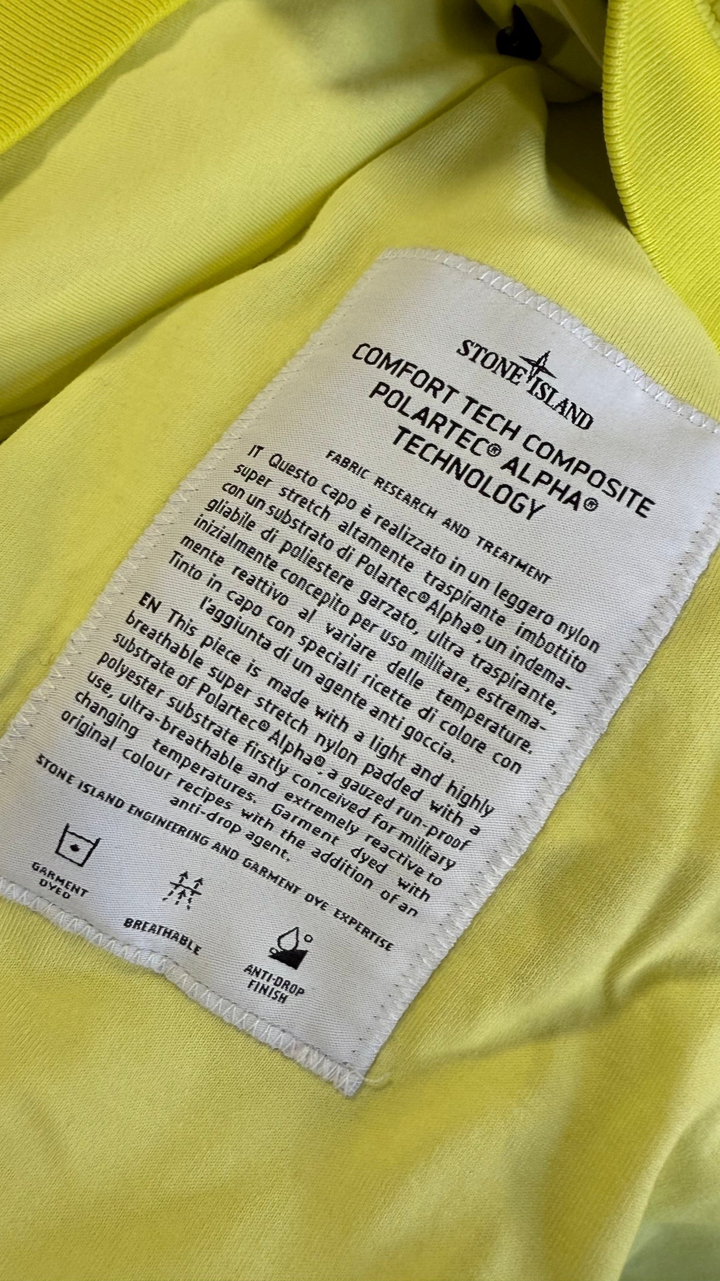 Stone Island SS/22 Comfort Tech Polartec Alpha Technology Pullover Quarter Zip L BNWT’s | Default Title, Yellow