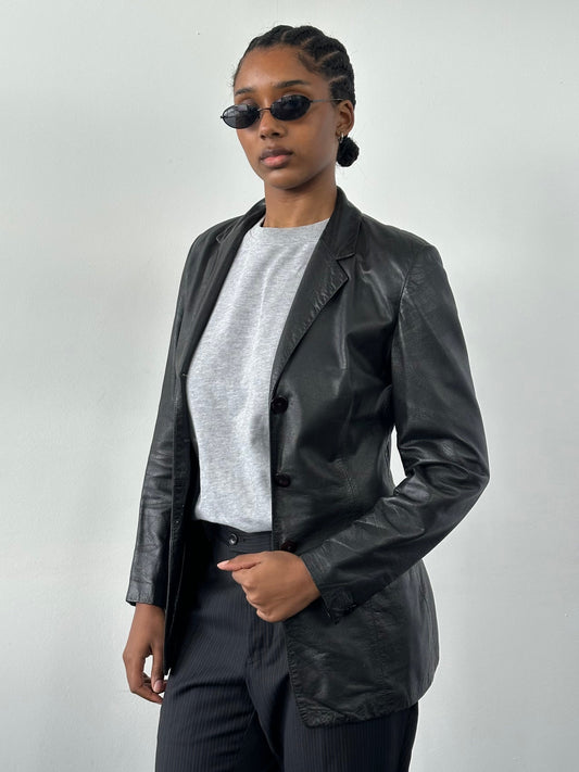 Gianni Versace 1990s Fitted Leather Jacket - XS