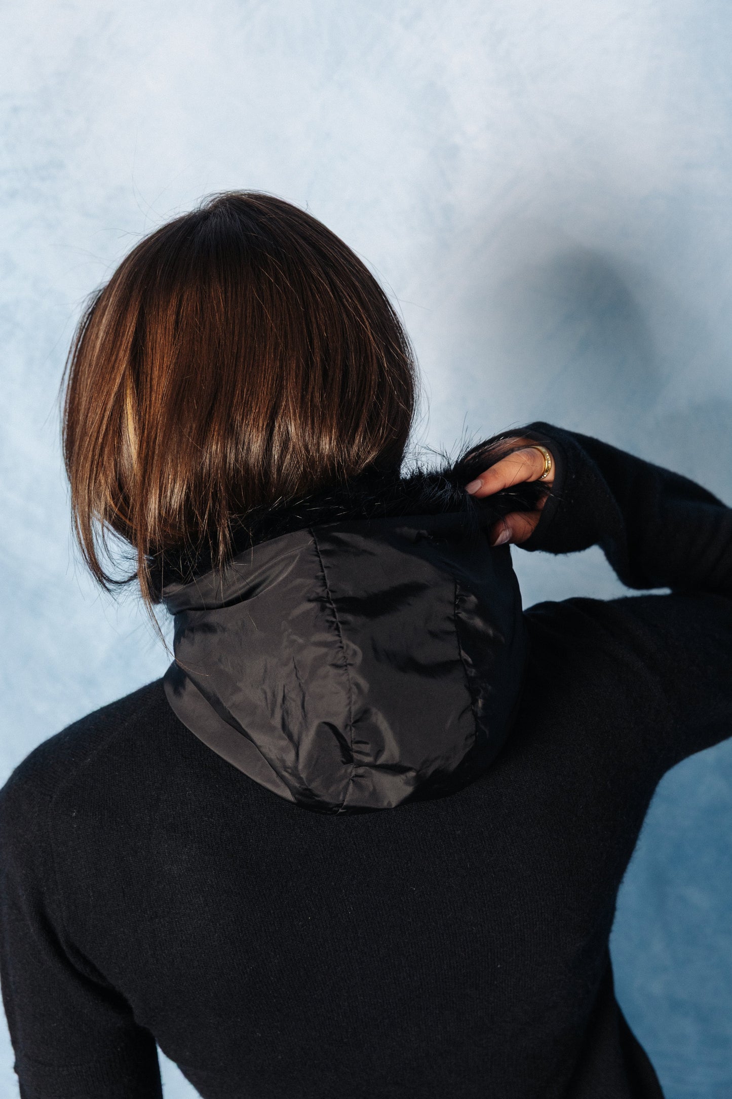 Prada Double Layered Fur Trim Technical Cardigan