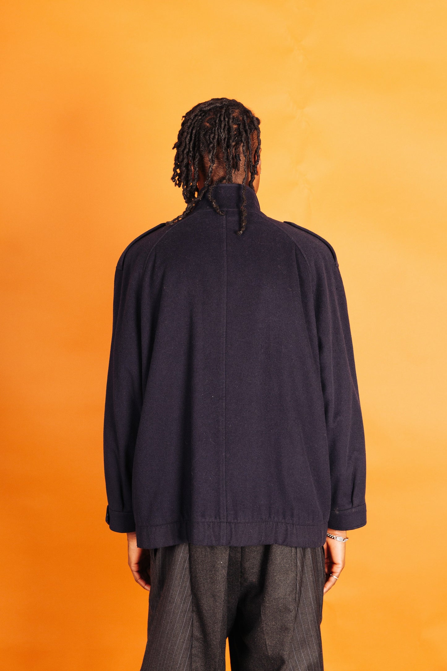 Burberry Embroidered Logo Neckline Wool Jacket