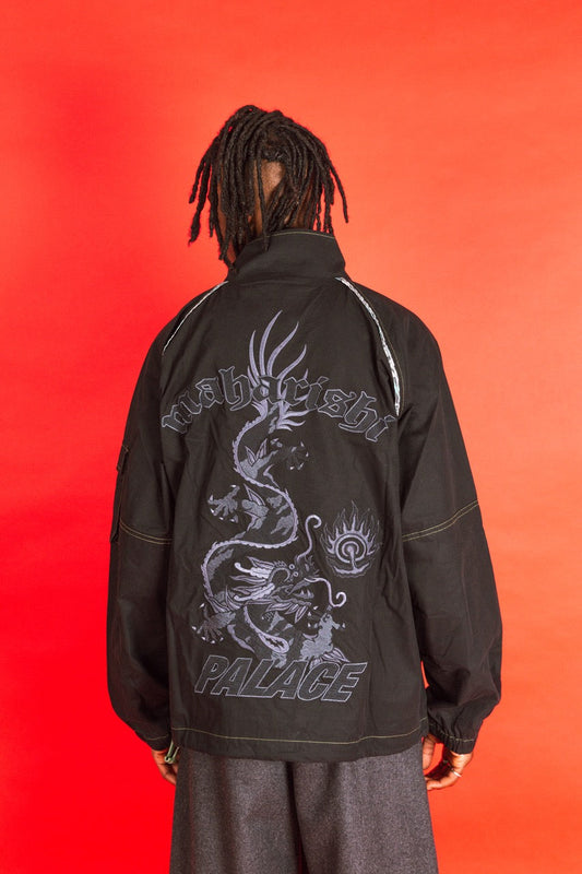 S/S 2025 Palace X Maharishi Asymmetric Black Tech Jacket