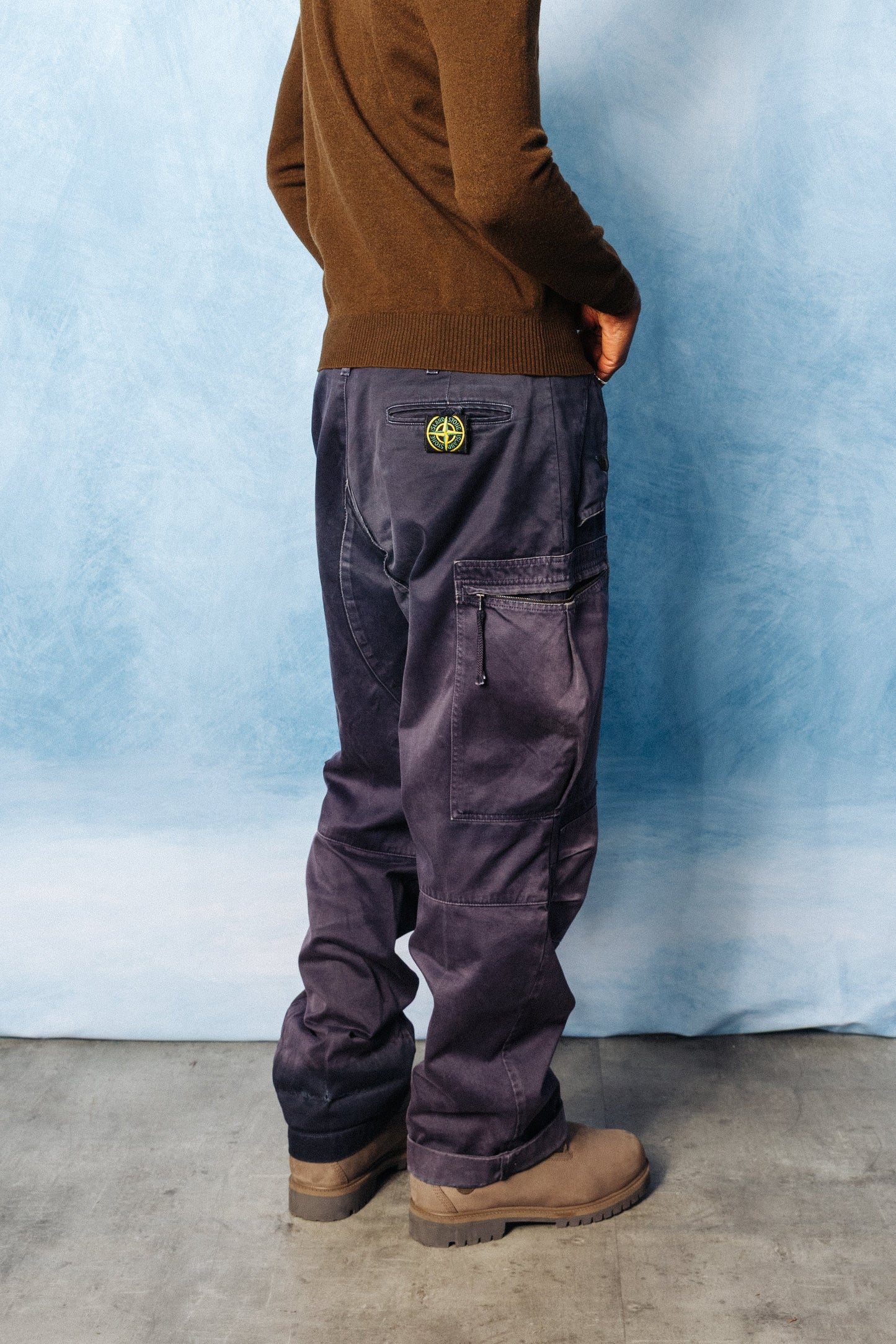Stone Island Faded Navy Double Knee Cargo Trousers