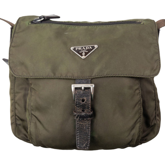 Vintage 2000s Prada Crossbody Bag | O/S, Green