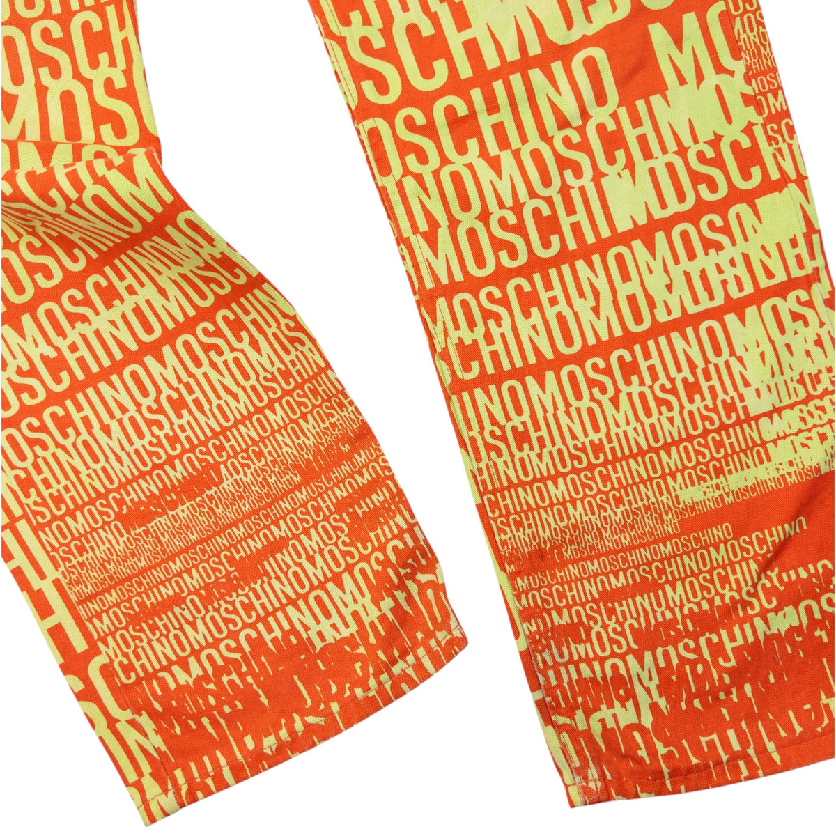 Vintage 90s Moschino Jeans Logo Text Print Trousers Size W29 | W29, Multicoloured