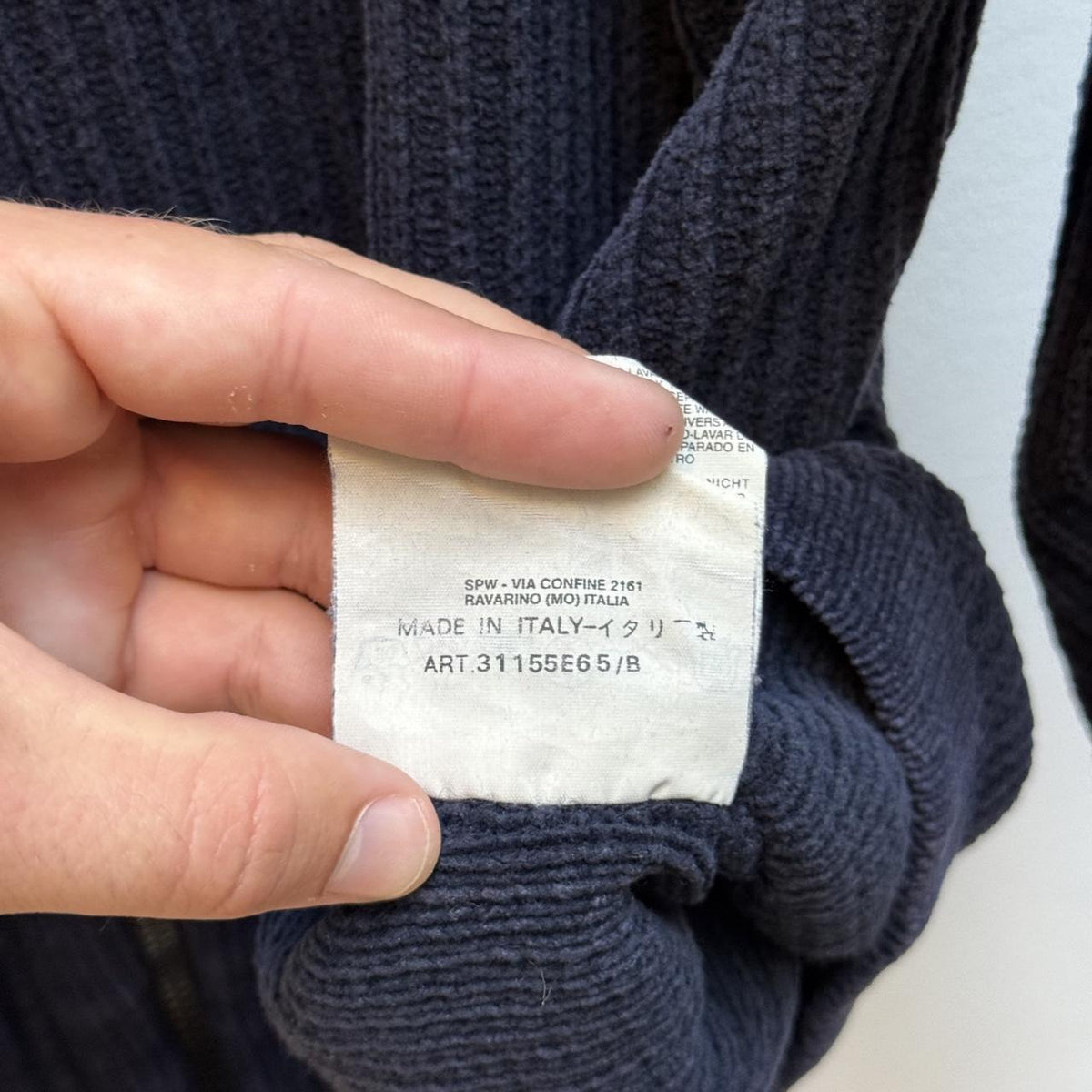 Early 00’s Stone Island Ribbed Knit Zip Jumper (XXL) | XXL, Blue