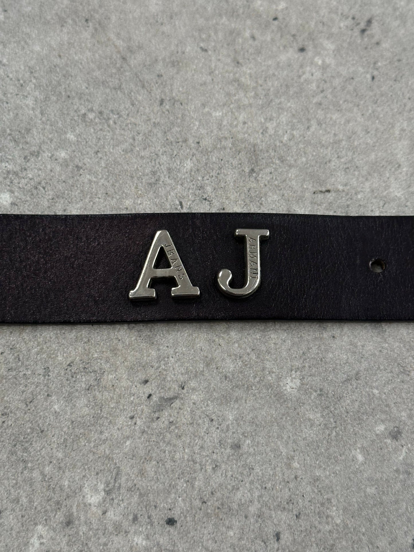 Armani Jeans 2000s Leather Logo Belt - W26-29