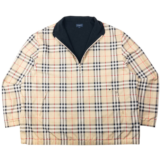 Vintage 2000s Burberry Nova Check Fleece Lined Q Zip Jacket Size XL | XL, Beige