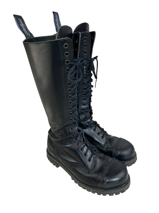 Shellys 1990s steel toe cap 20-eyelet boots | BLACK, Black