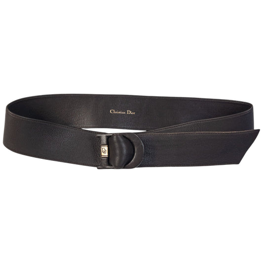 Vintage 90s Dior Leather Belt Size S | O/S, Brown
