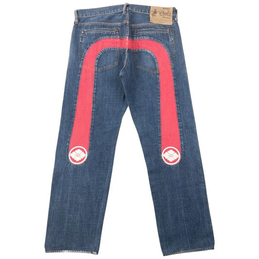 Vintage 90s Evisu Daicock Japanese Denim Jeans Size W35 | W35, Blue