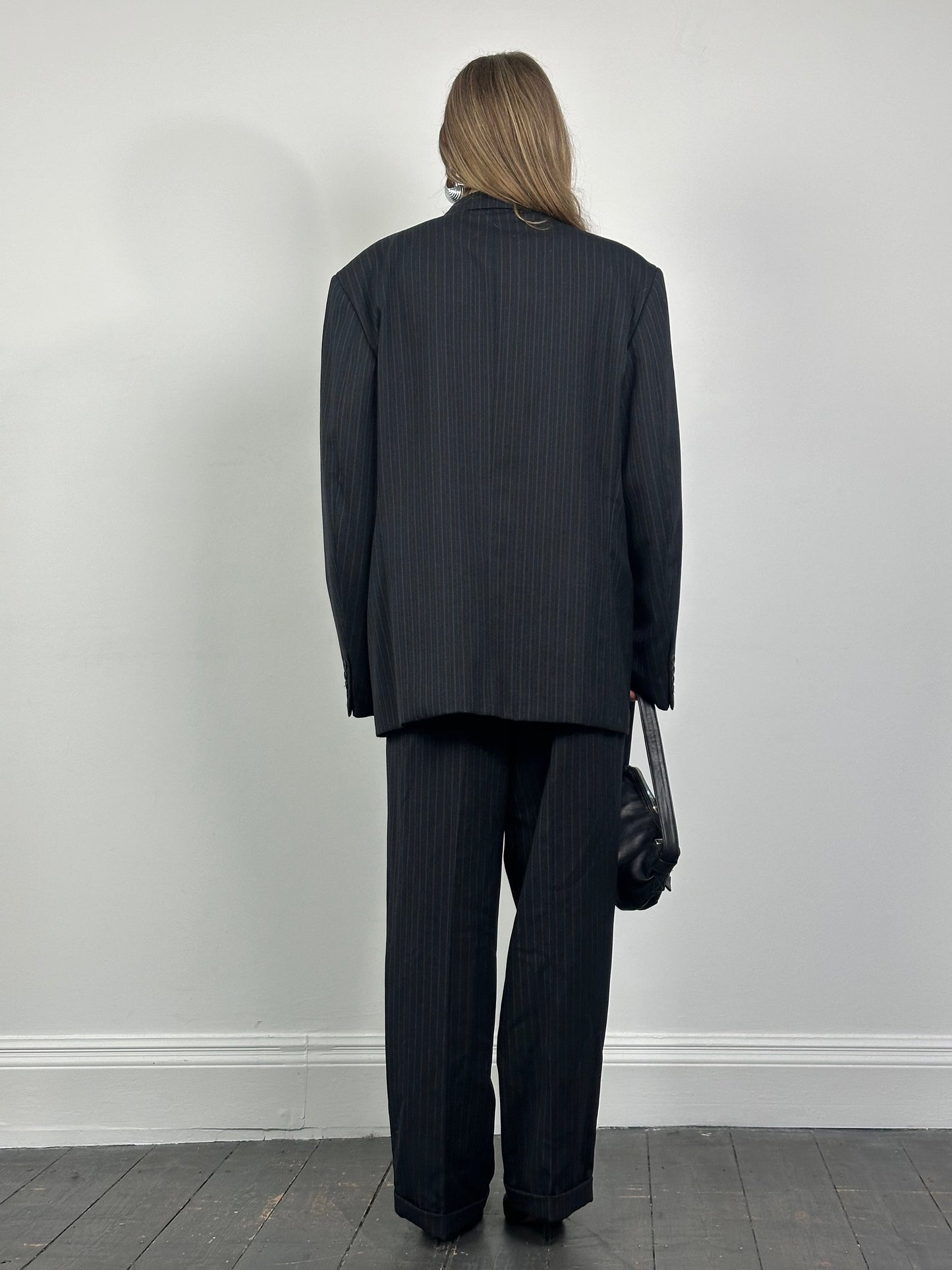 Christian Dior Monsieur 1990s Pure Wool Pinstripe Double Breasted Suit - 46L/W32