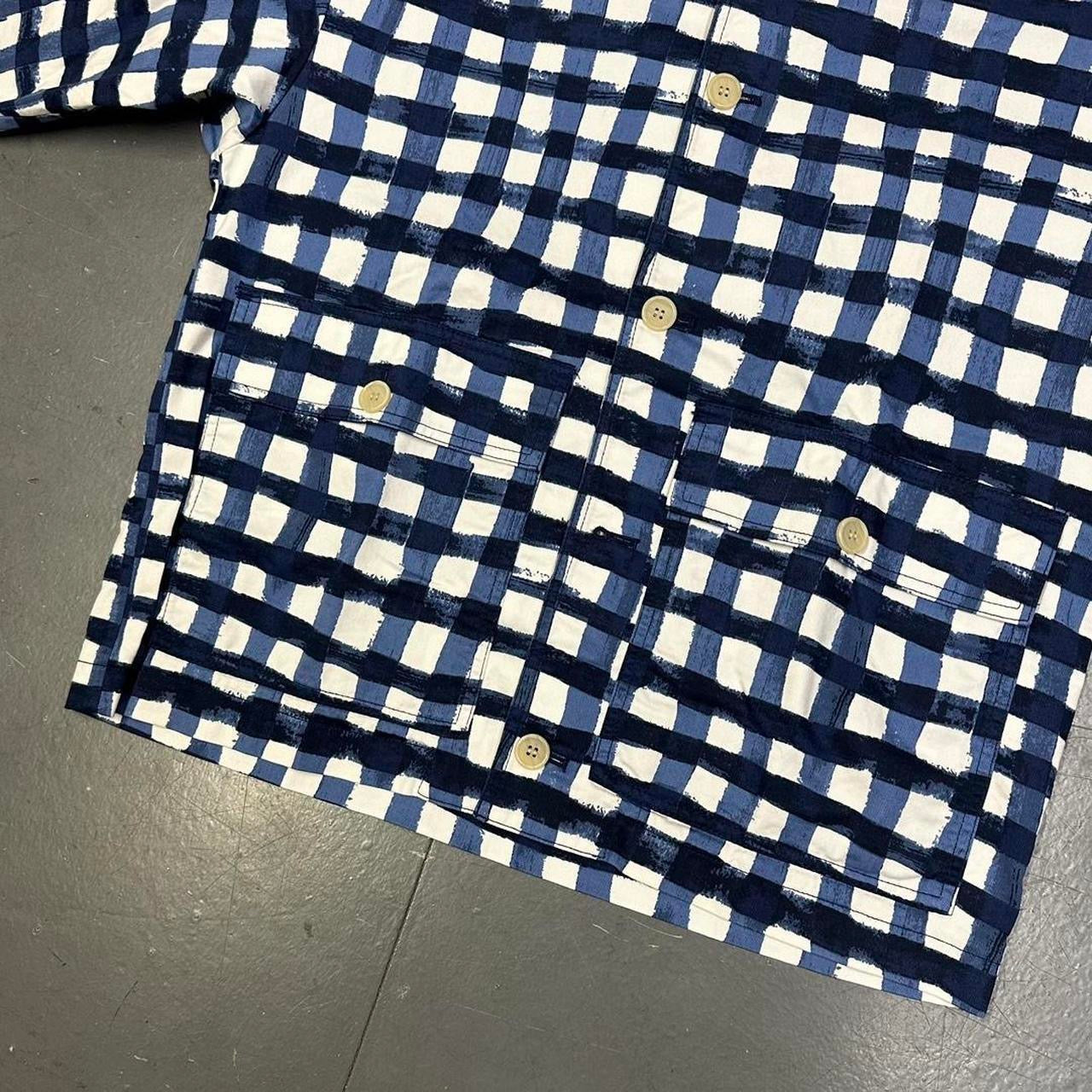 Uniqlo X Marni Collared Check Jacket In Blue & White ( S )