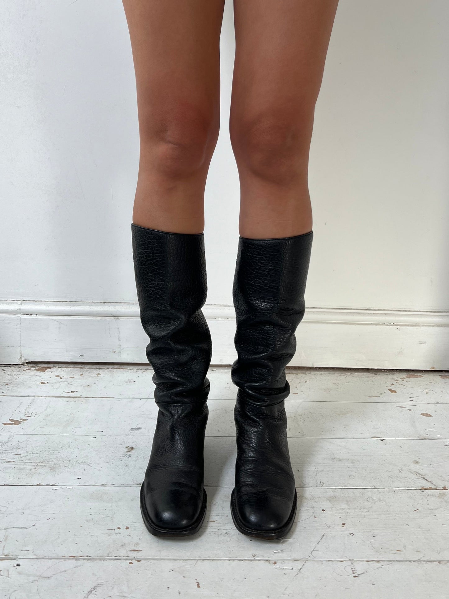 PRADA MID CALF BOOTS (EU 37.5) | DEFAULT TITLE, Black