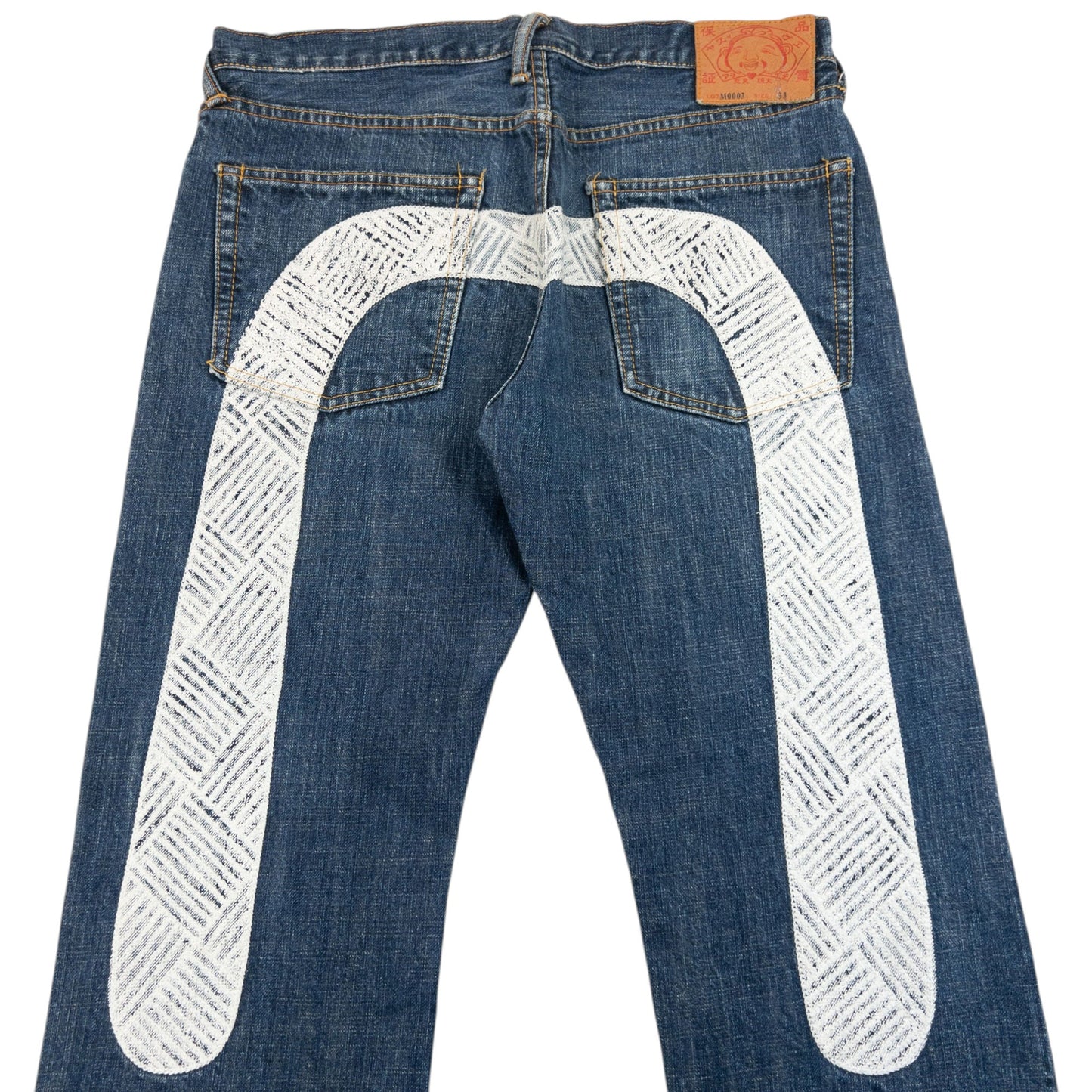 Vintage 2000s Evisu Embroidered Daicock Japanese Denim Jeans Size W32 | W32, Multicoloured