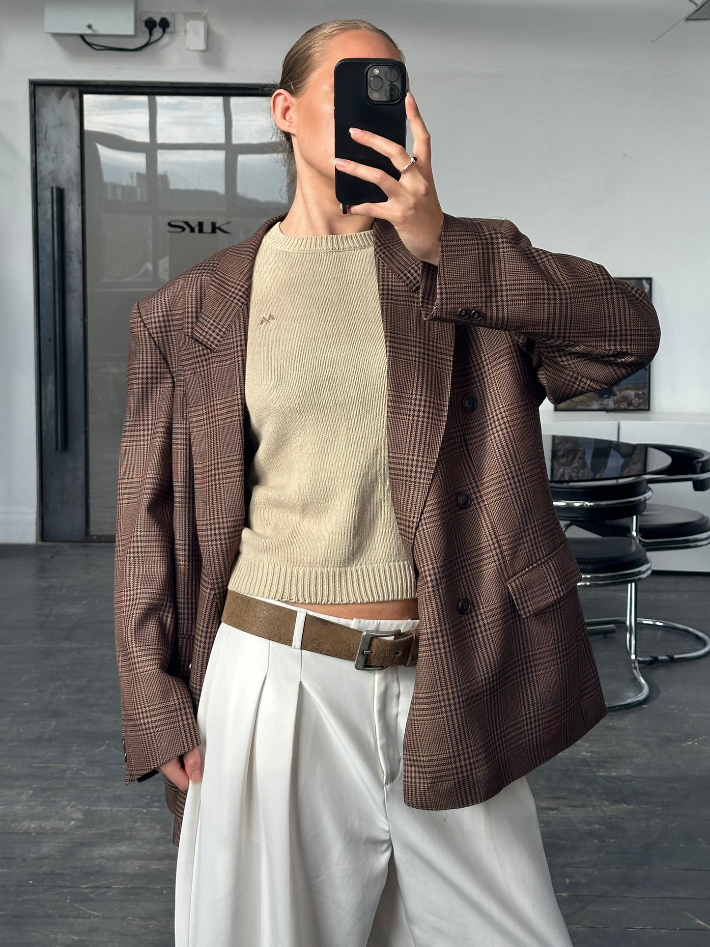 Yves Saint Laurent Diffusion Hommes 1980s Check Wool Blazer - 42R/XL