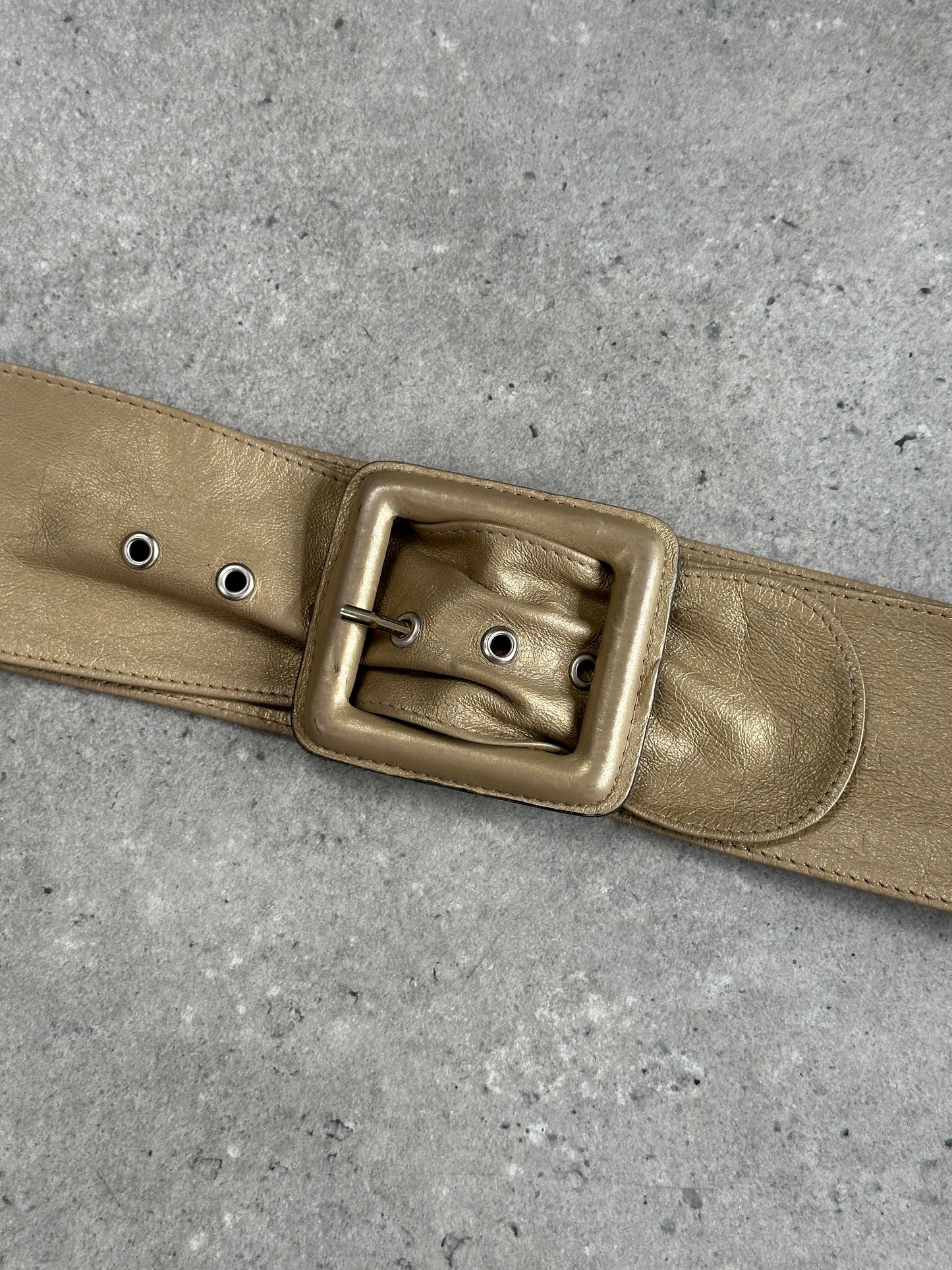 Vintage 1990s Leather Chunky Belt - W25-30