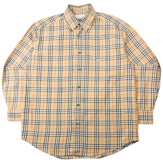 Vintage 90s Burberry Nova Check Long Sleeve Button Up Shirt Size S | Small, Beige