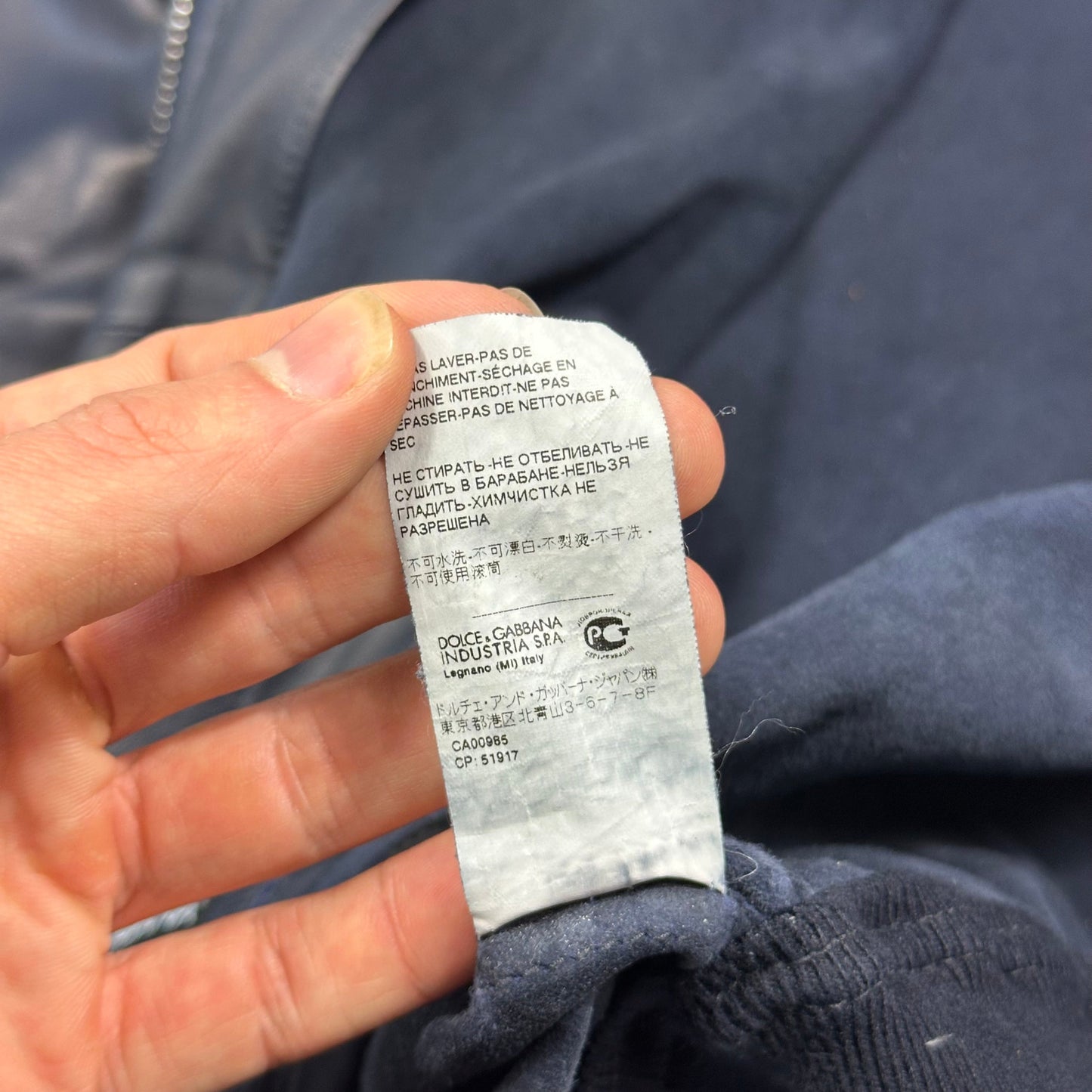 Dolce & Gabanna 00’s Blue Premium Leather Bomber Jacket - IT58 (XL)