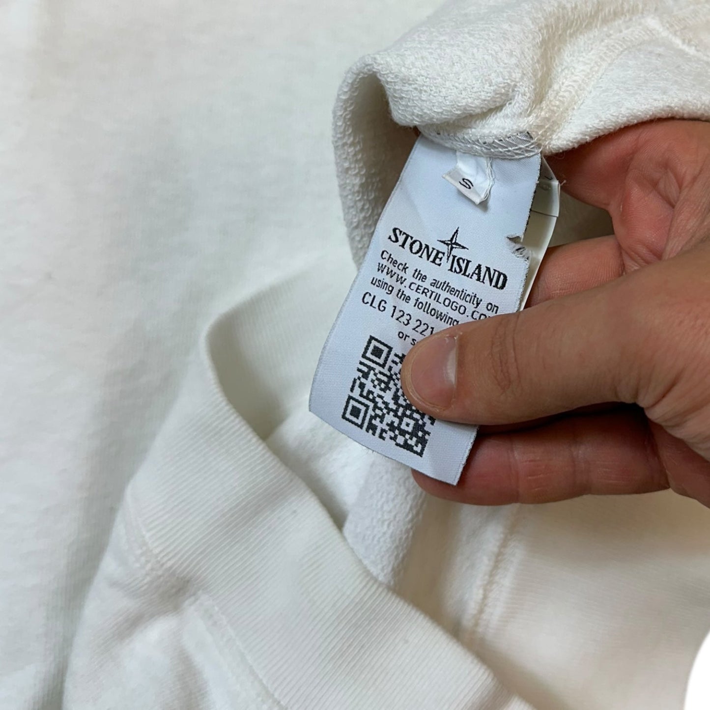 Stone Island White Crewneck Sweatshirt