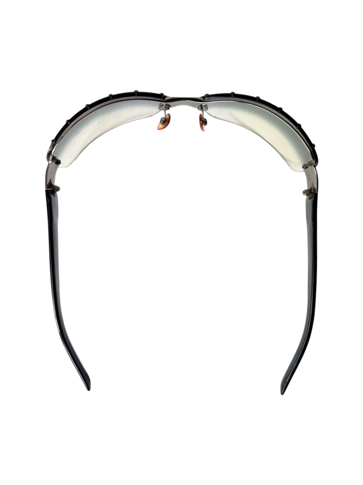 Gucci Vintage Oversized Green Gradient Studded Sunglasses