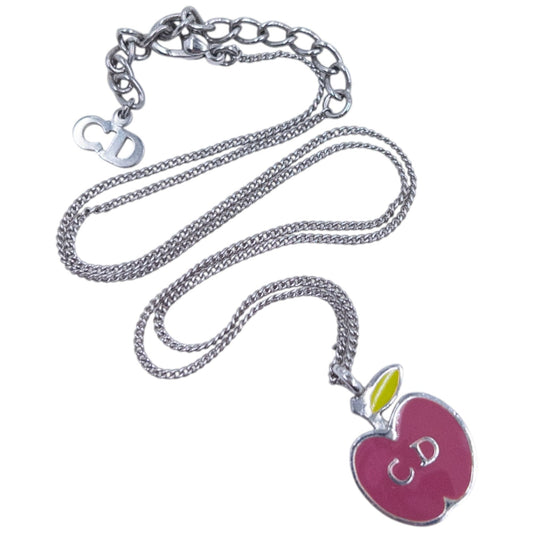 Vintage 2000s Dior Apple Charm Necklace | O/S, Pink