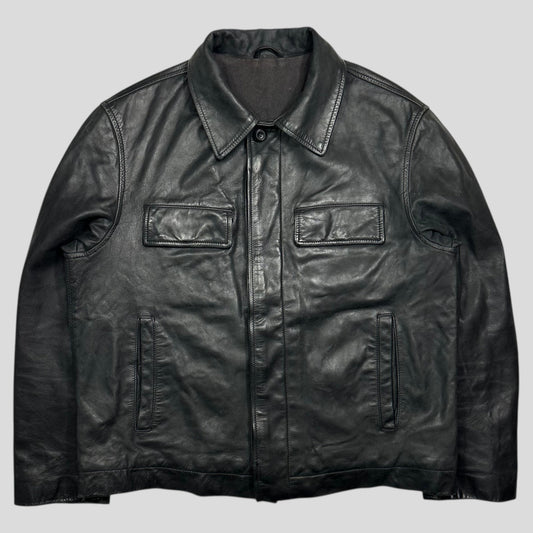 Iceberg 90’s Wool Lined Leather Harrington Work Jacket - L