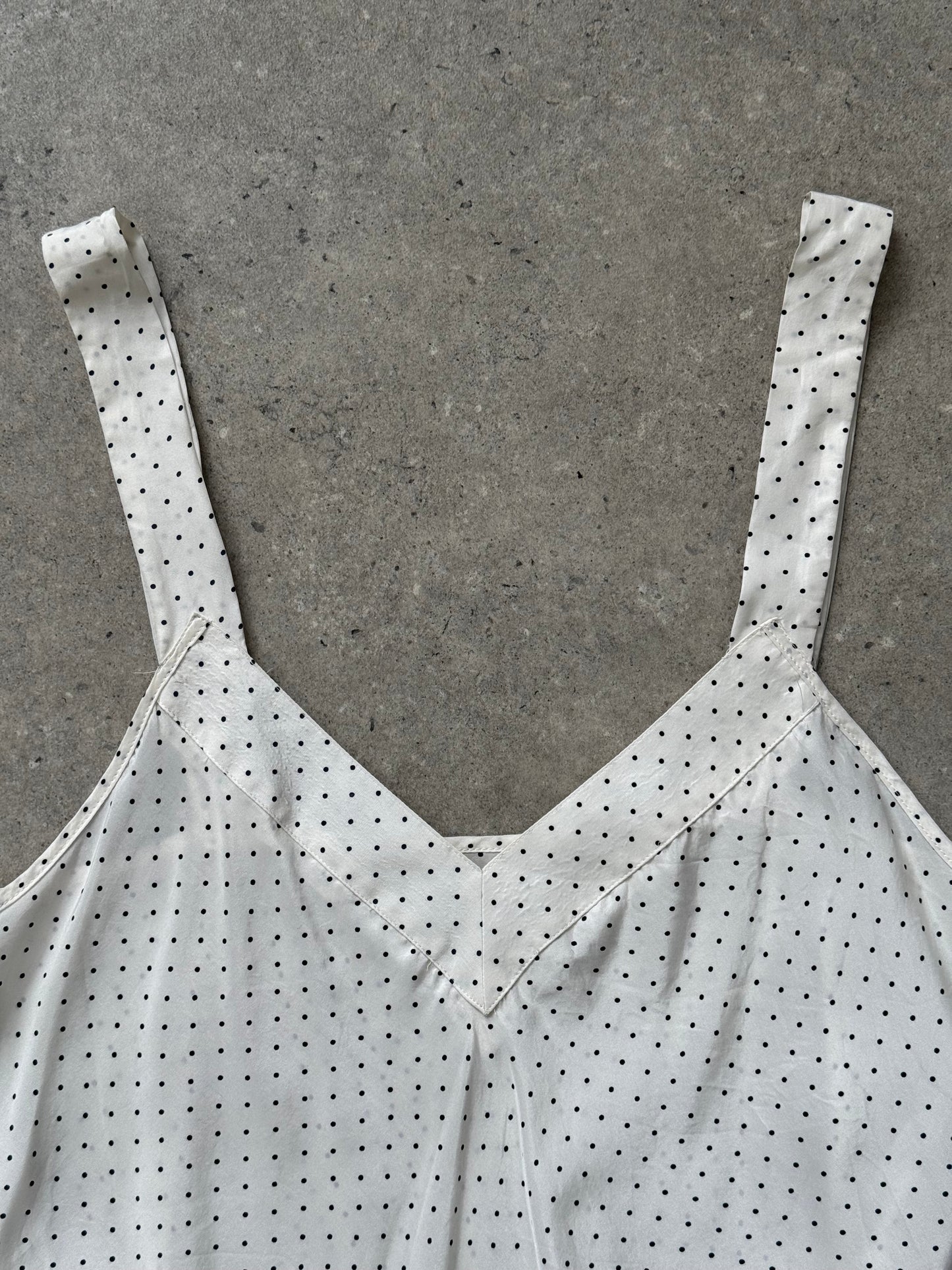 Vintage 2000s Pure Silk Polkadot Mini Dress - M/L