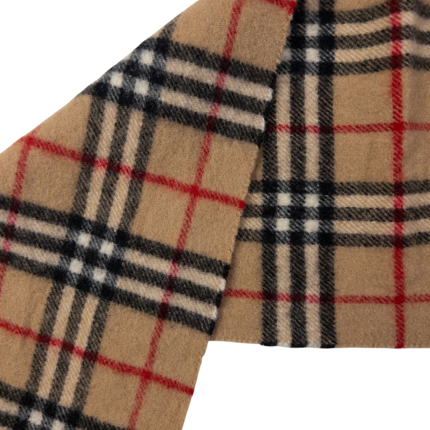 Vintage Burberry Nova Check Lambswool Tassel Scarf